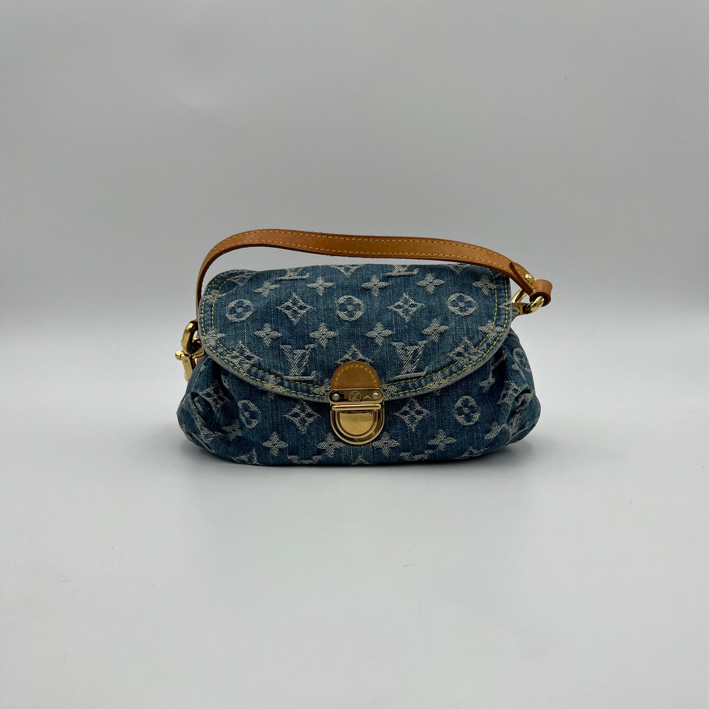 LV Blue Monogram Denim Mini Pleaty
