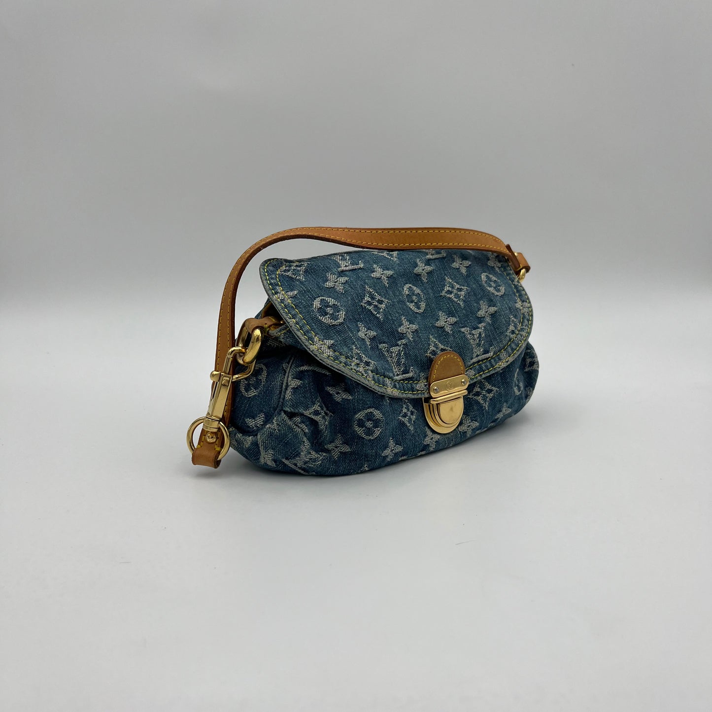 LV Blue Monogram Denim Mini Pleaty