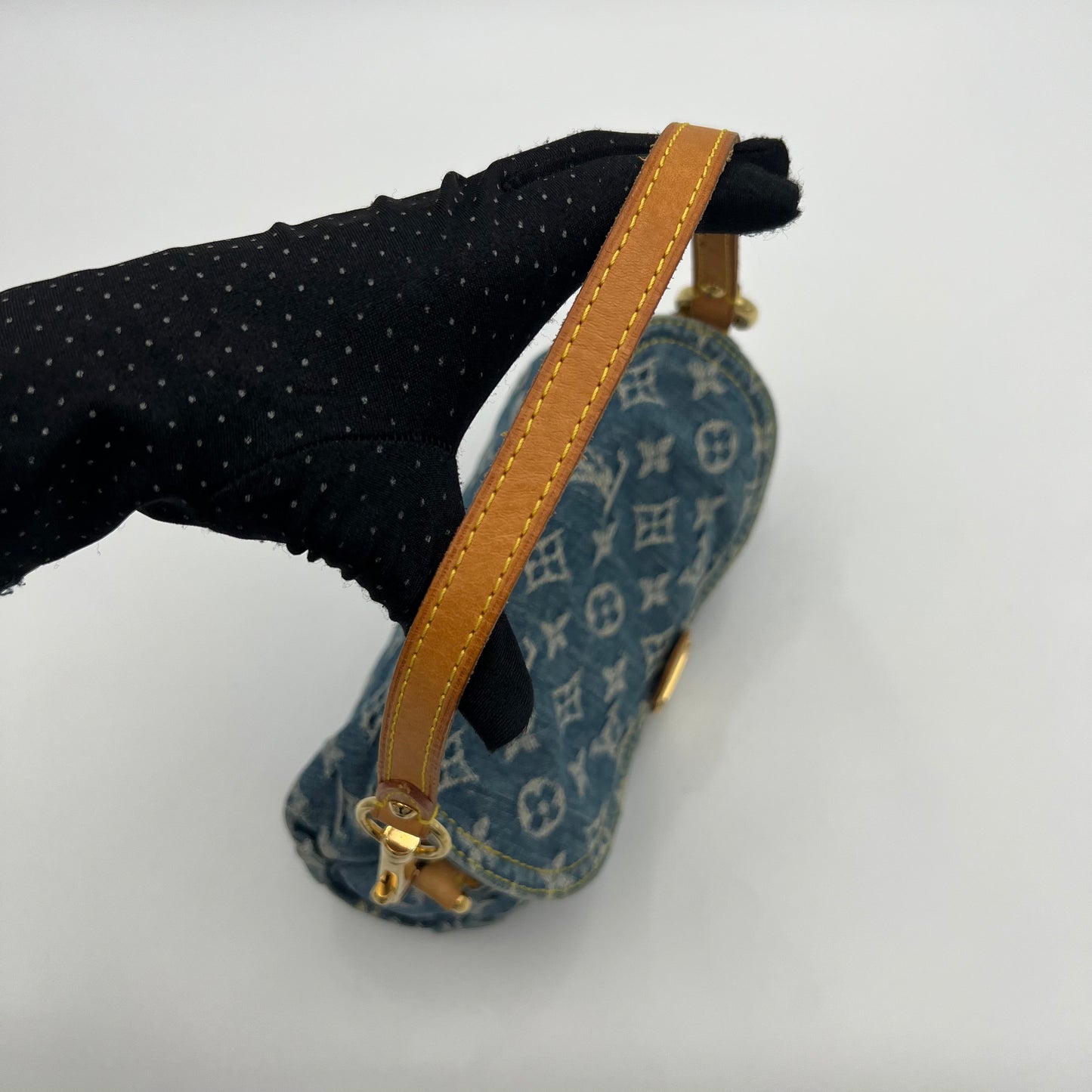 LV Blue Monogram Denim Mini Pleaty