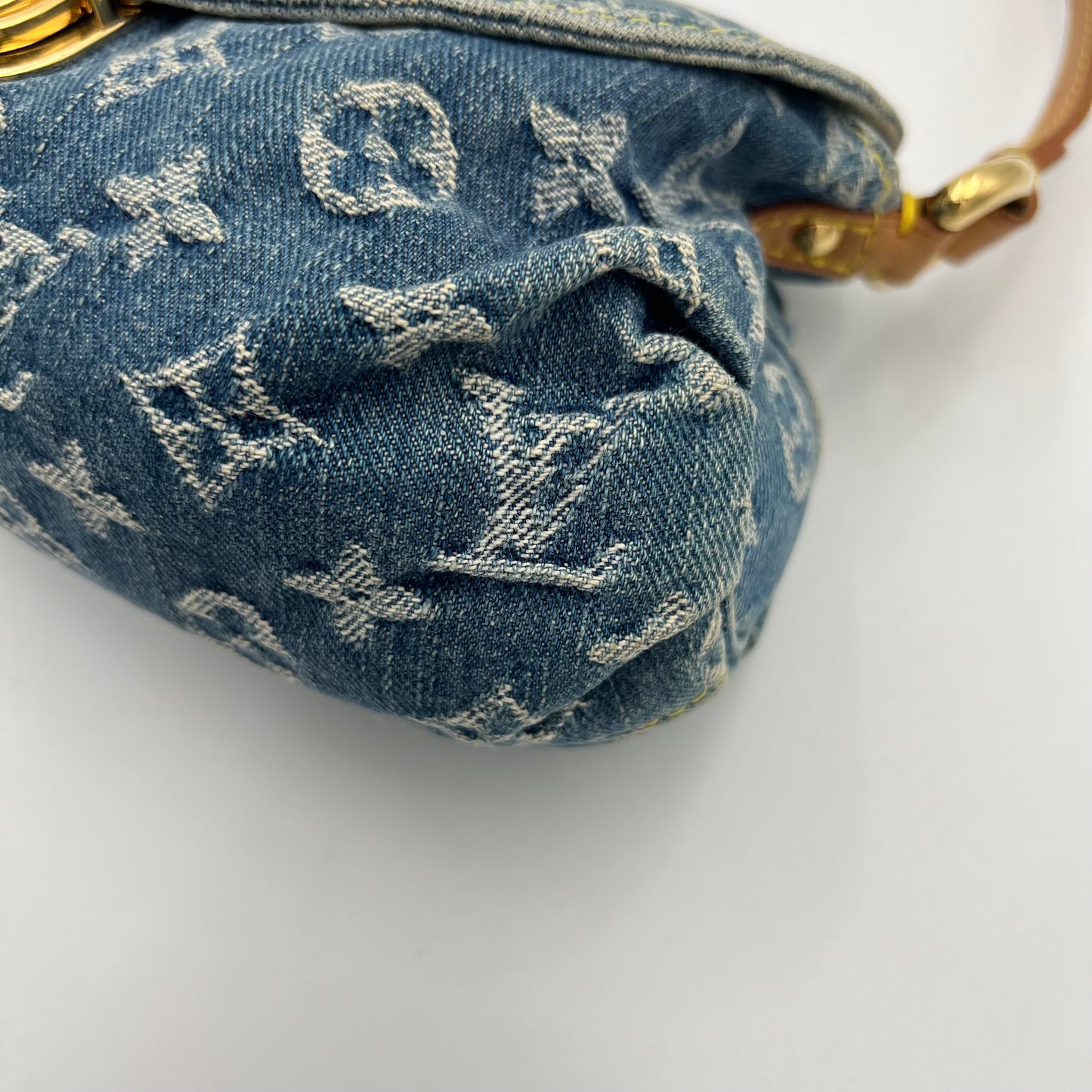 LV Blue Monogram Denim Mini Pleaty