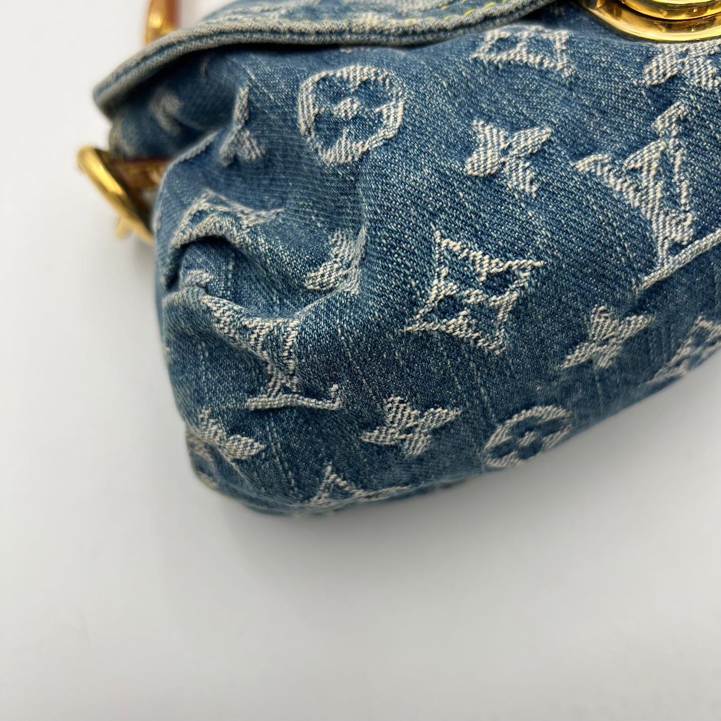 LV Blue Monogram Denim Mini Pleaty