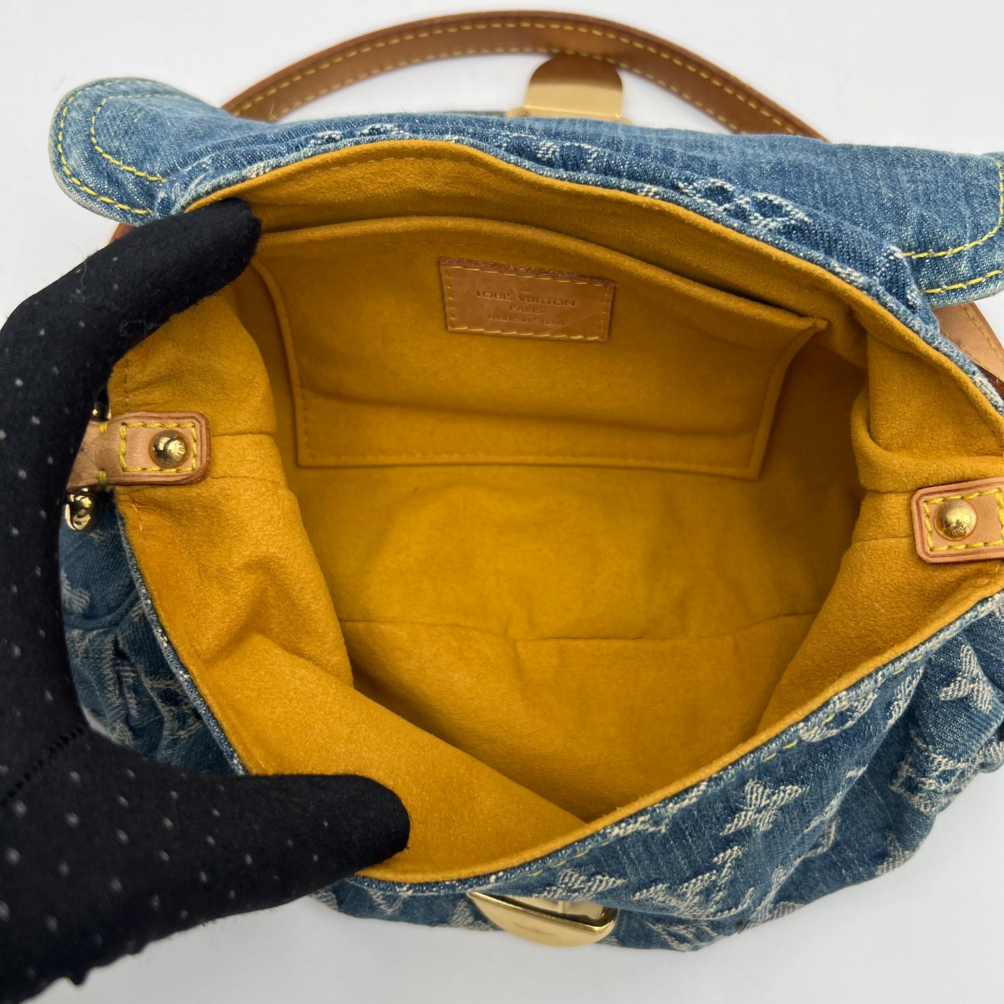 LV Blue Monogram Denim Mini Pleaty