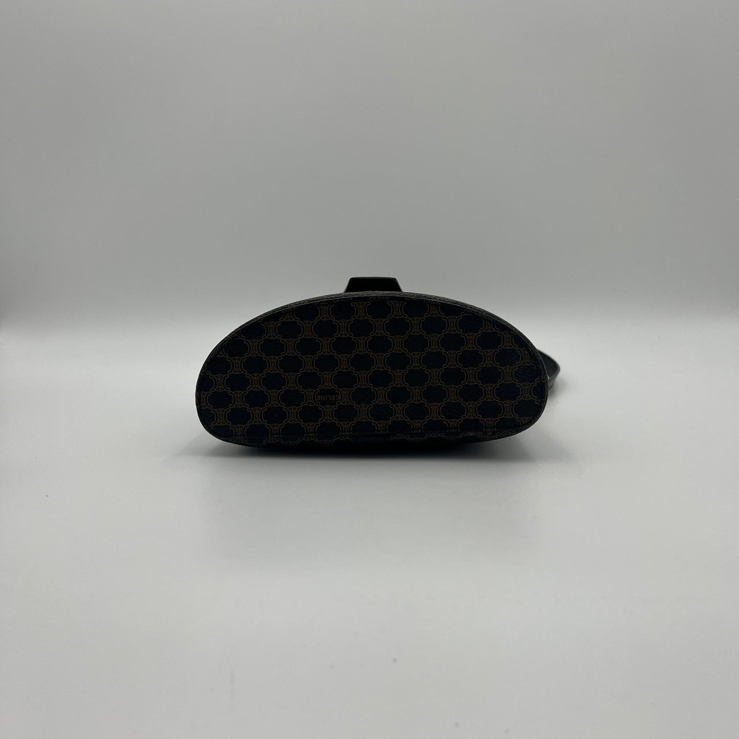 Celine Paris Black Macadam Blason Triomphe Two-Way Vanity Bag