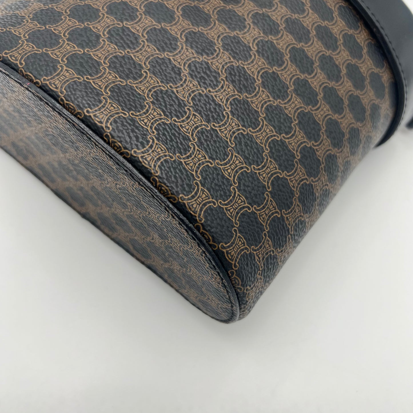 Celine Paris Black Macadam Blason Triomphe Two-Way Vanity Bag