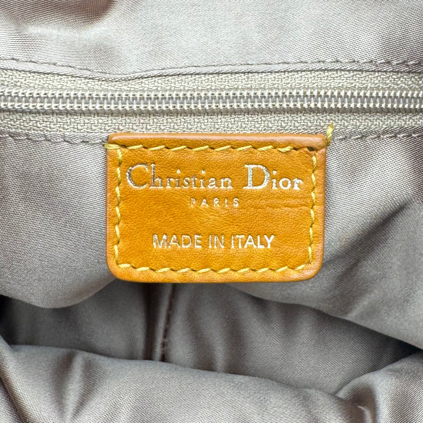 Christian Dior Orange Leather Gypsy Ruffle Large Hobo Bag