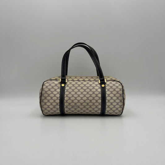 Celine Paris White Macadam Barrel Bag