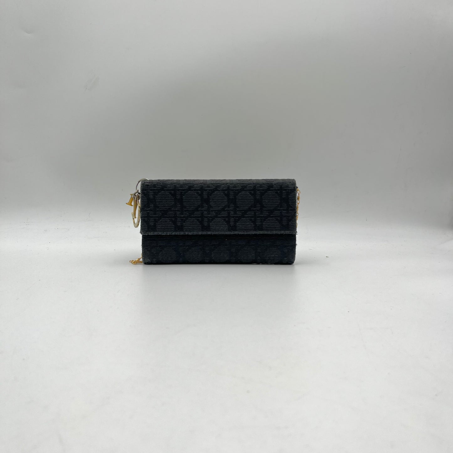 Christian Dior Black Cannage Canvas Trifold Long Wallet