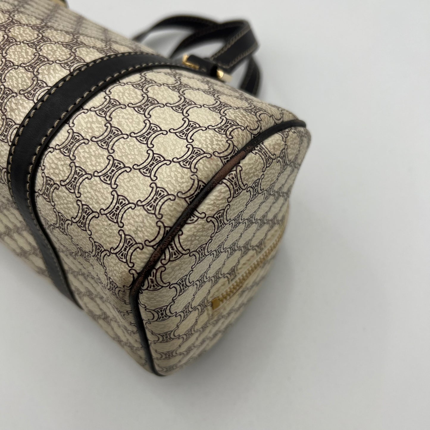Celine Paris White Macadam Barrel Bag