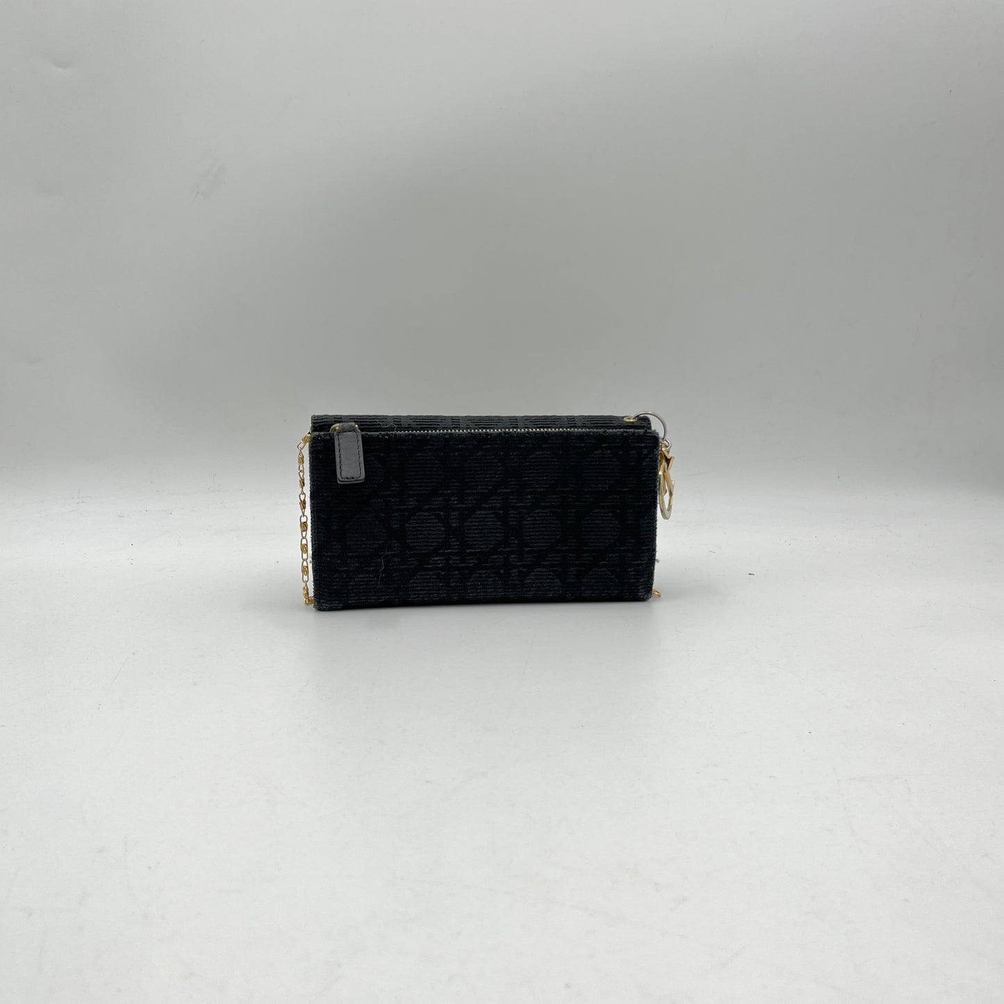 Christian Dior Black Cannage Canvas Trifold Long Wallet