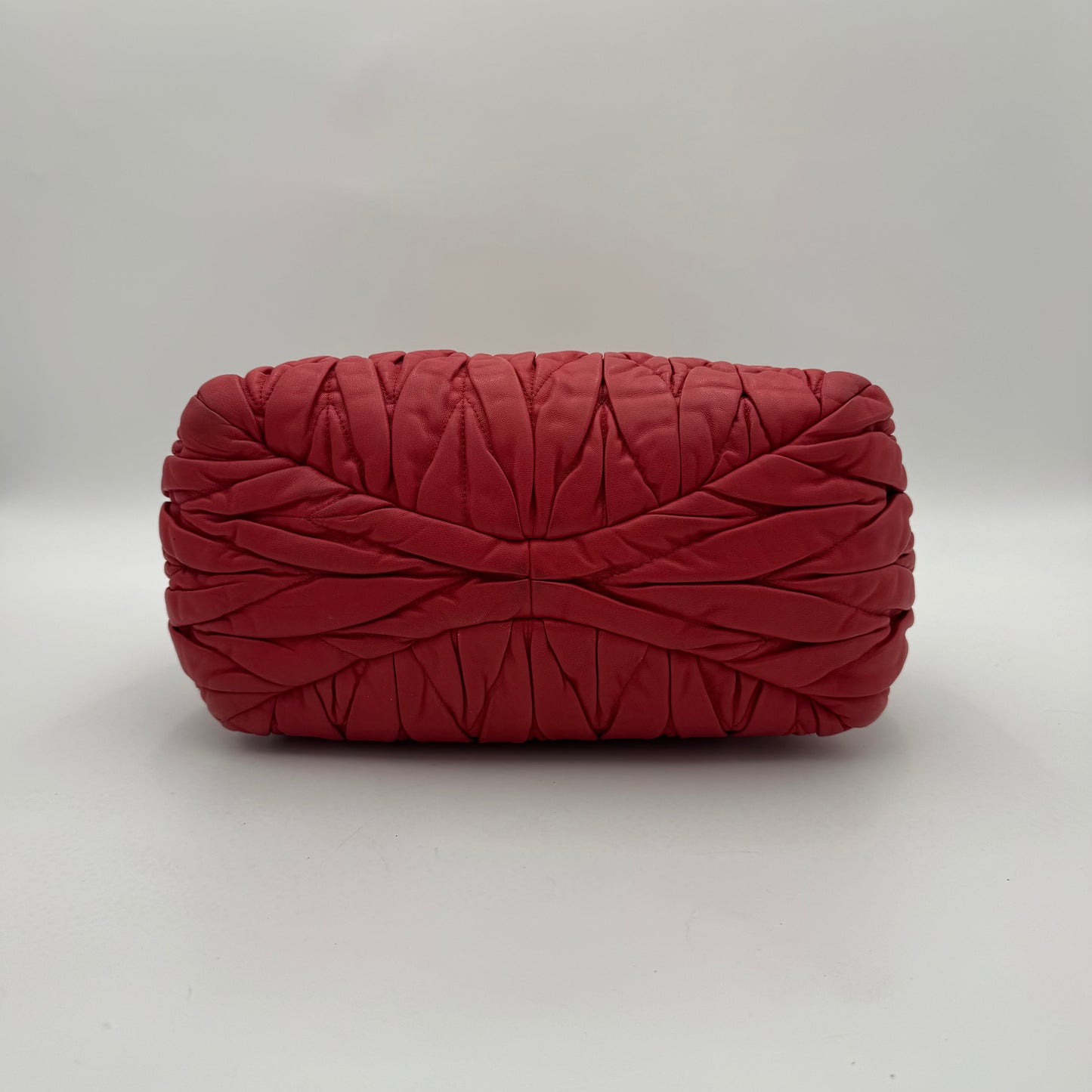 Miu Miu Red Matelasse Leather Braided Handle Handbag GHW