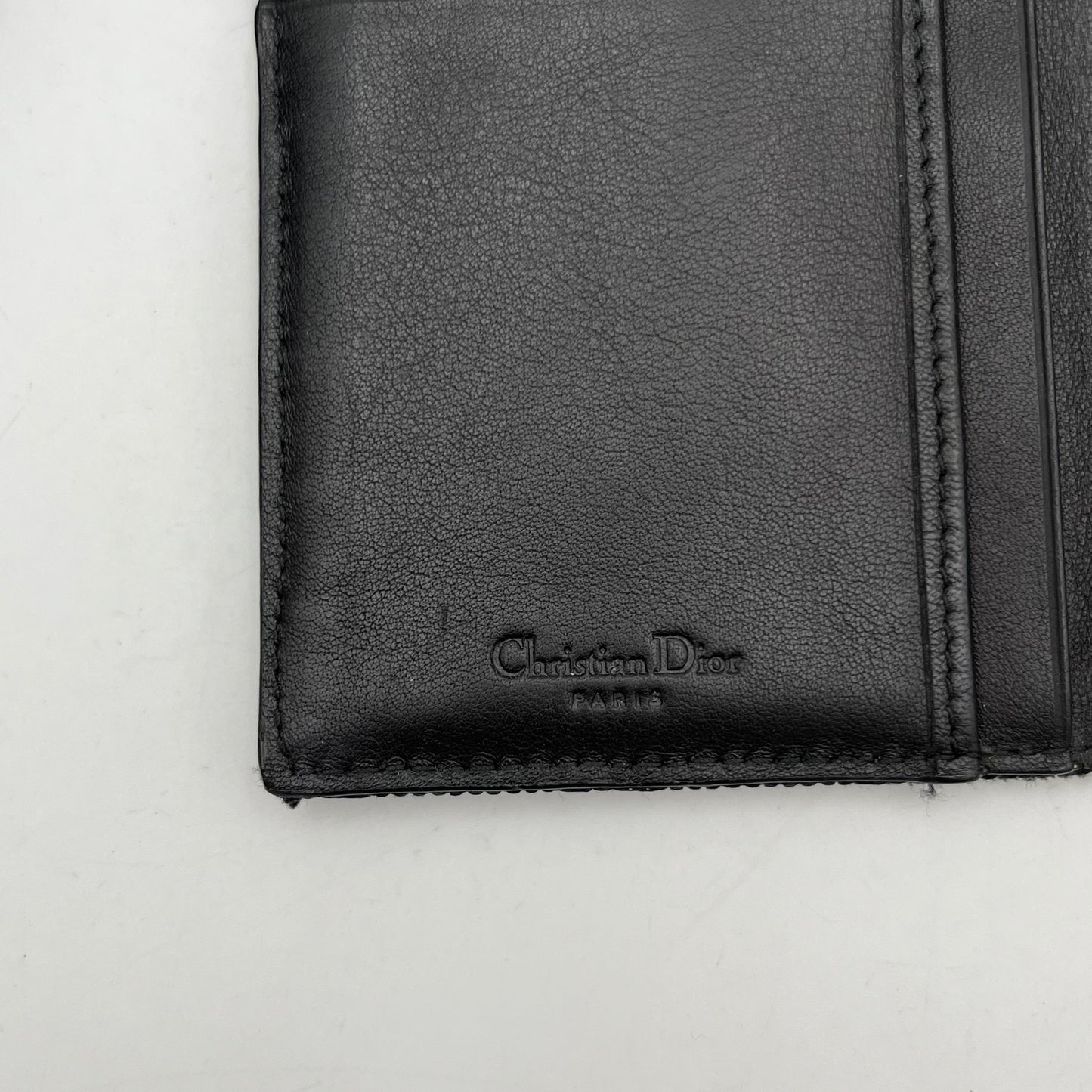 Christian Dior Black Cannage Canvas Trifold Long Wallet