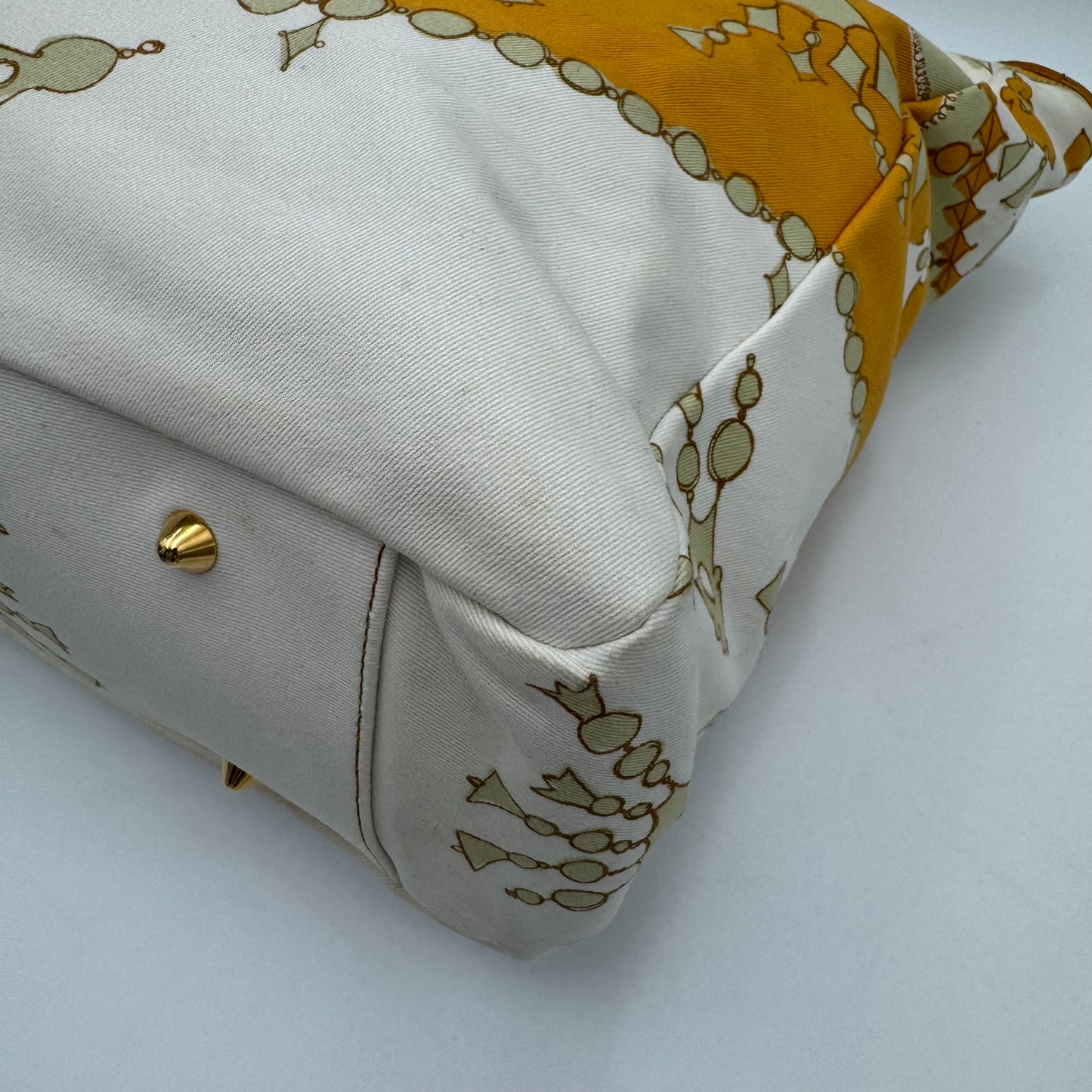Christian Dior Orange Printed Cotton Tote GHW