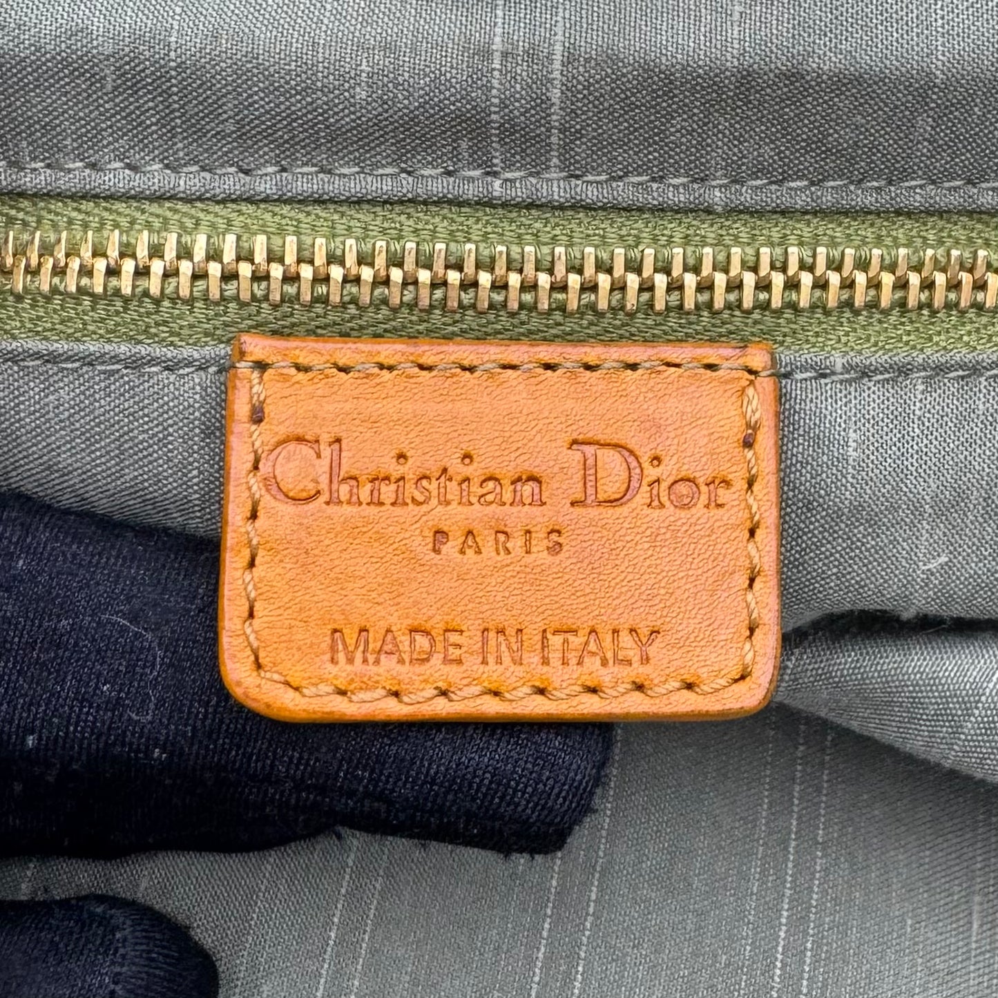 Christian Dior Orange Printed Cotton Tote GHW