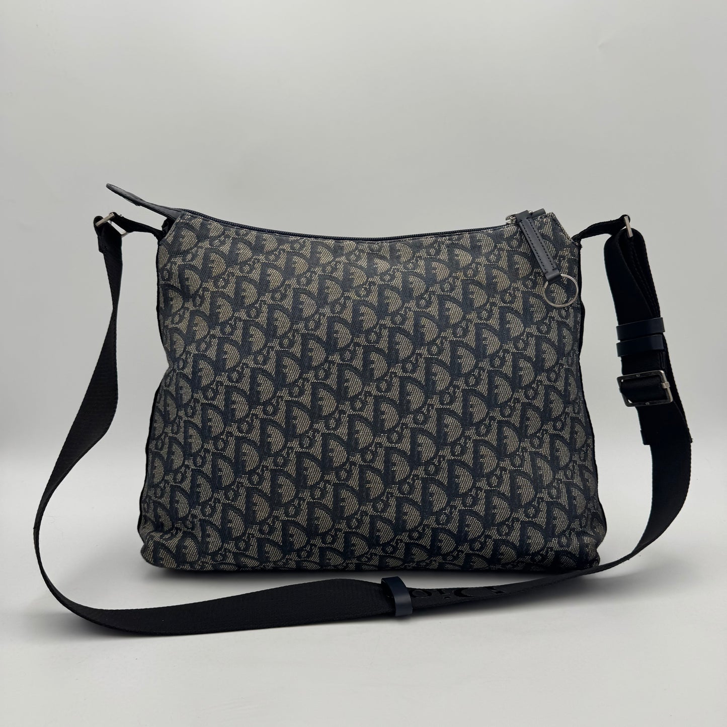 Christian Dior Blue Oblique Canvas Large Hobo Crossbody