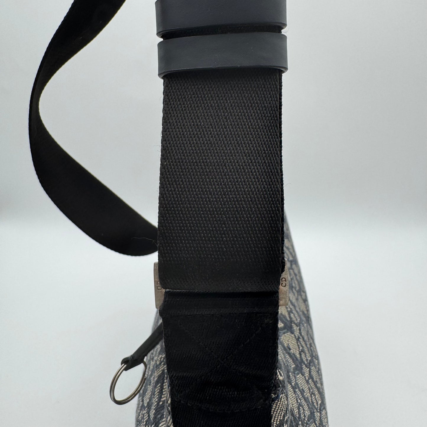 Christian Dior Blue Oblique Canvas Large Hobo Crossbody