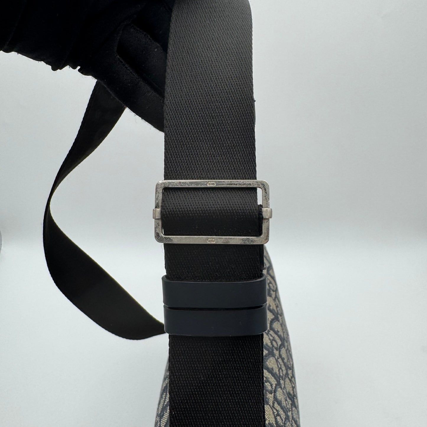 Christian Dior Blue Oblique Canvas Large Hobo Crossbody