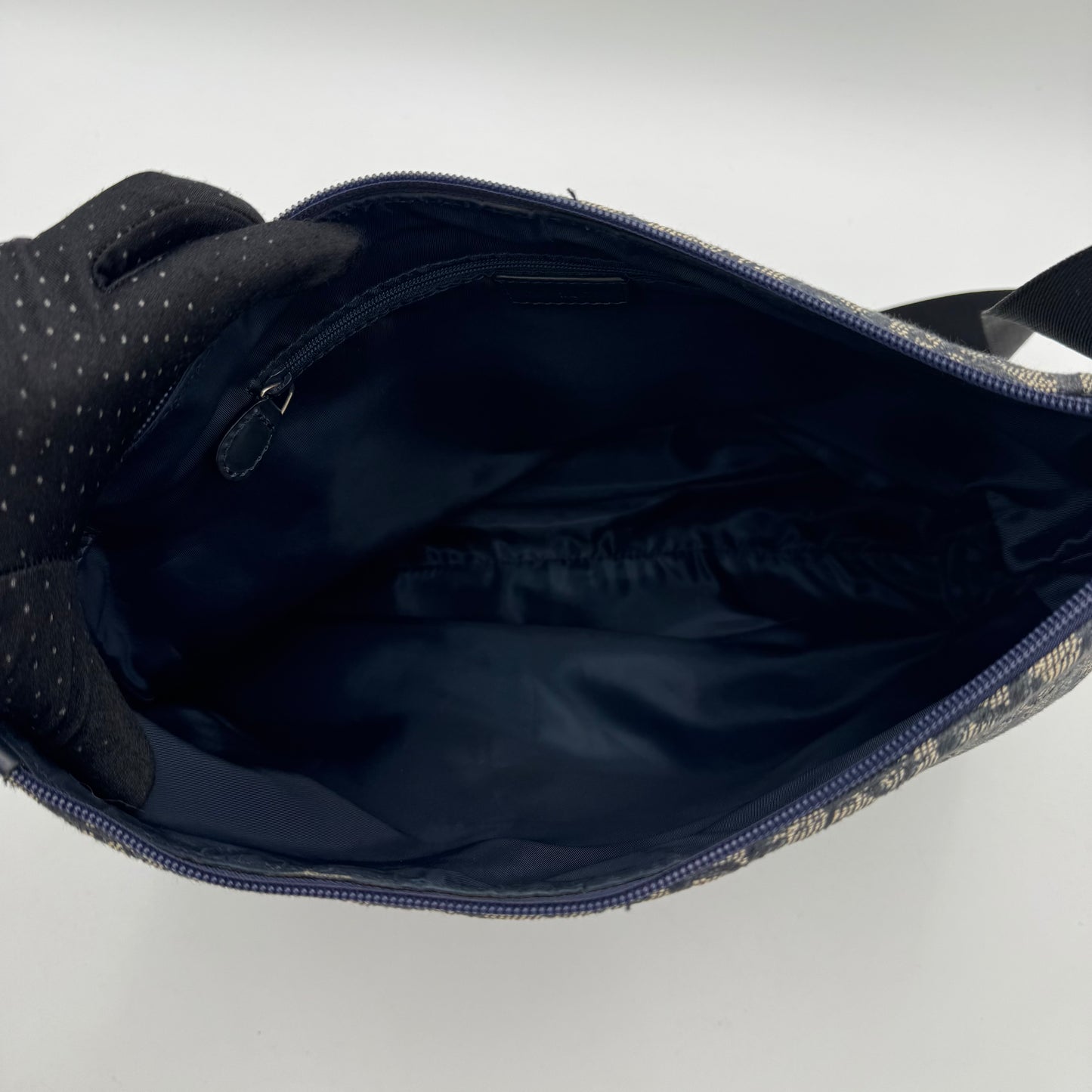 Christian Dior Blue Oblique Canvas Large Hobo Crossbody