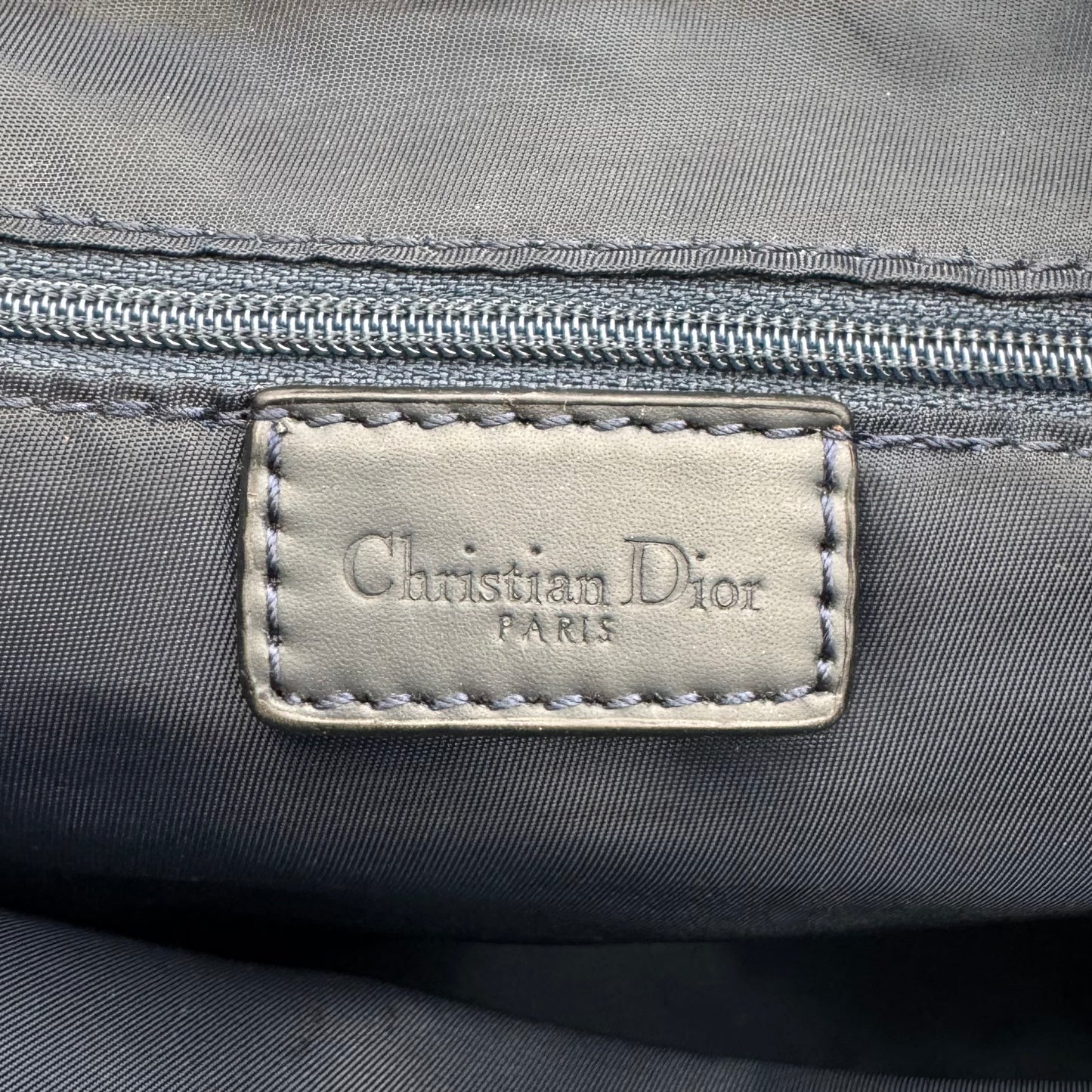 Christian Dior Blue Oblique Canvas Large Hobo Crossbody