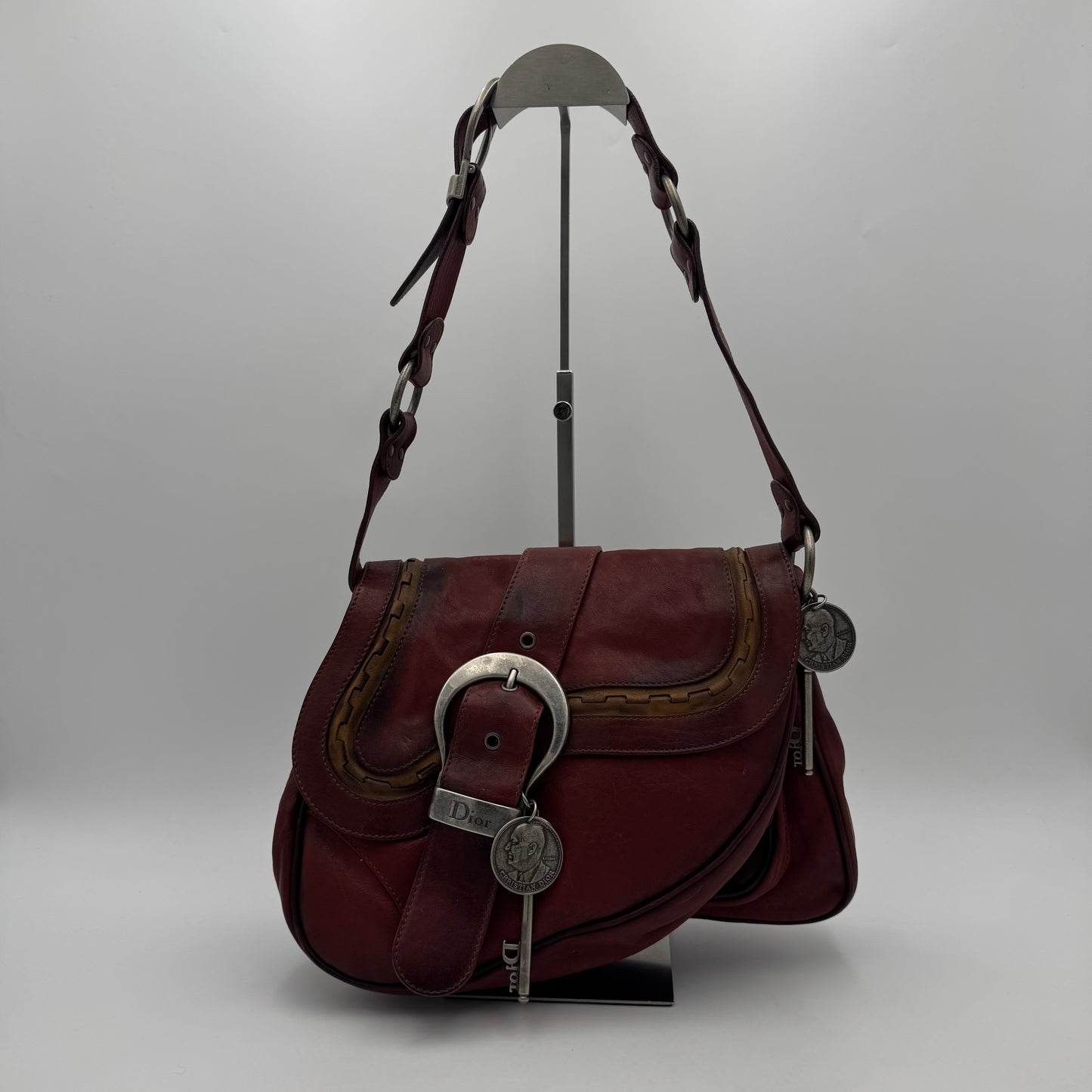 Christian Dior Brick Red Leather Gaucho Double Saddle