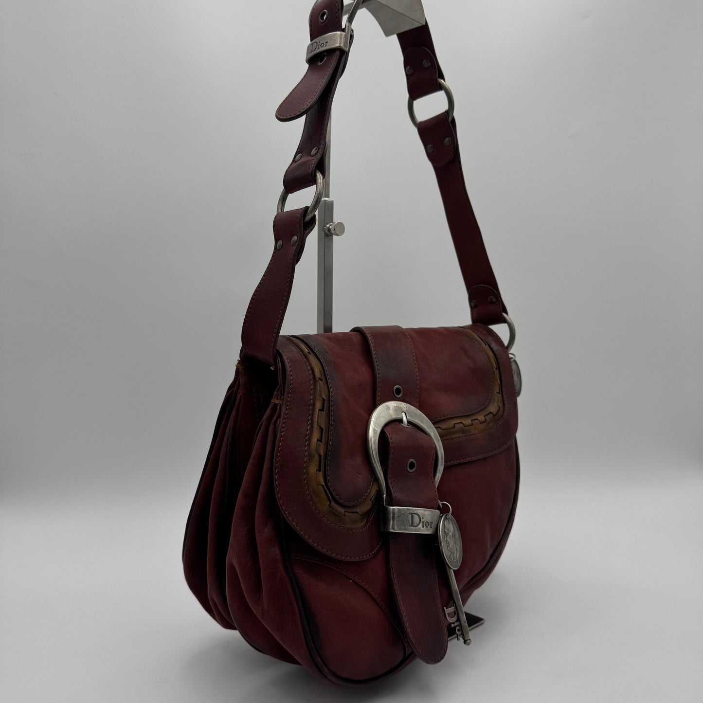 Christian Dior Brick Red Leather Gaucho Double Saddle