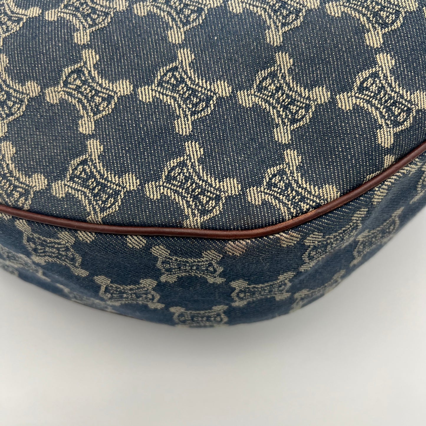 Celine Paris Macadam Denim Large Croissant Hobo Shoulder Sling Bag