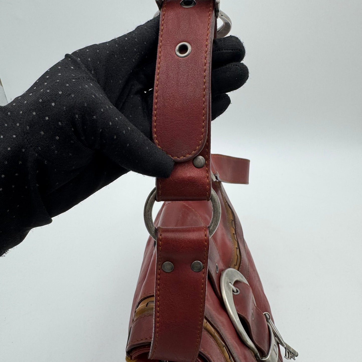 Christian Dior Brick Red Leather Gaucho Double Saddle