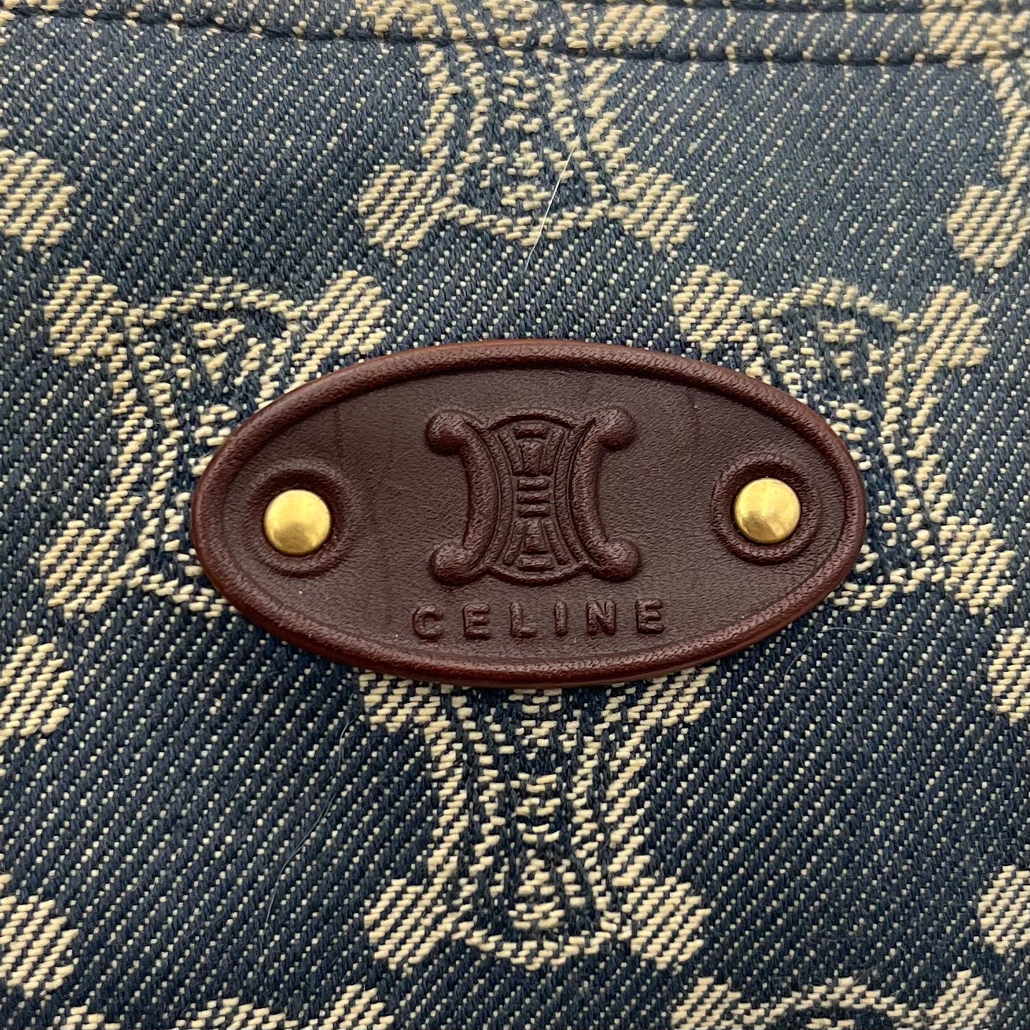 Celine Paris Macadam Denim Large Croissant Hobo Shoulder Sling Bag