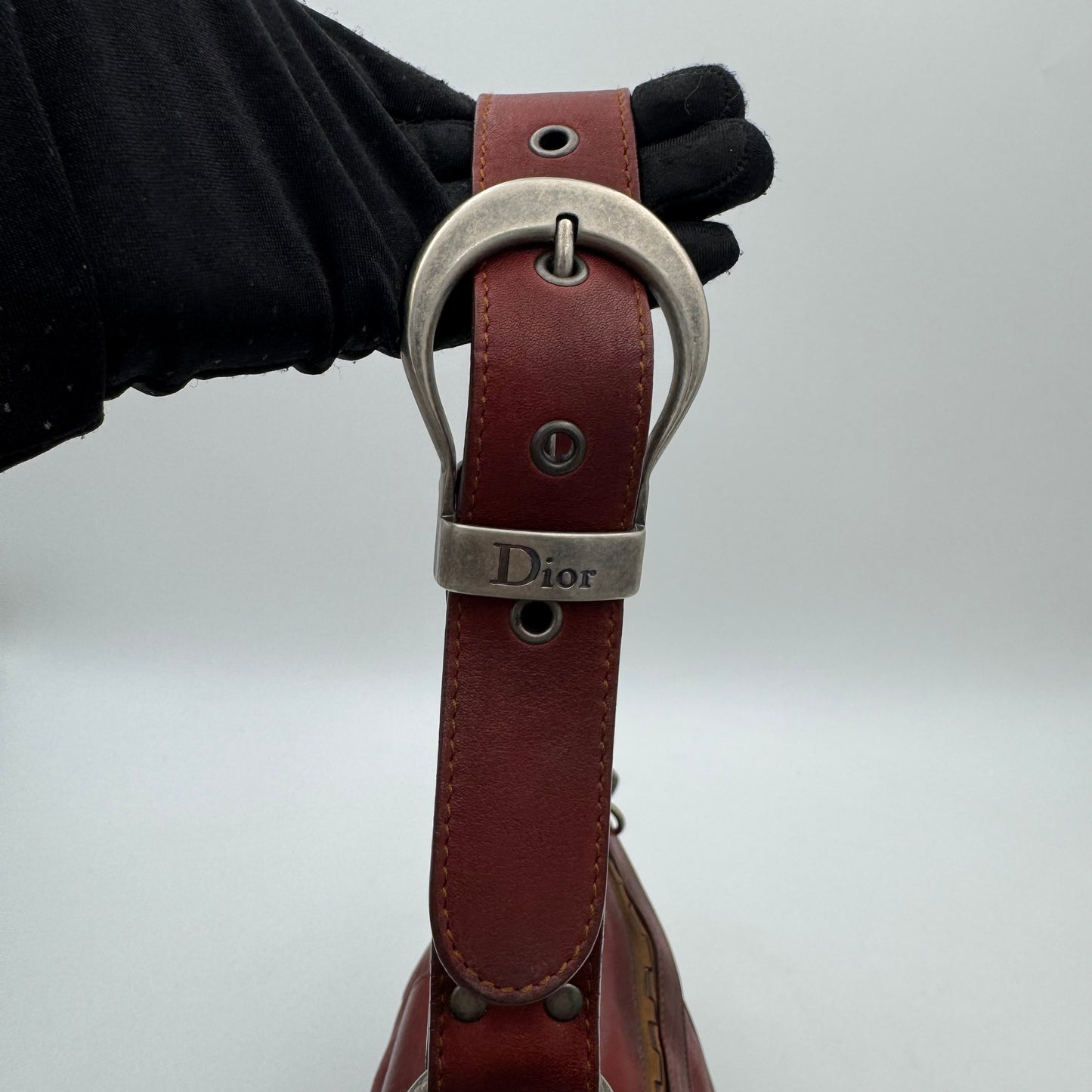 Christian Dior Brick Red Leather Gaucho Double Saddle