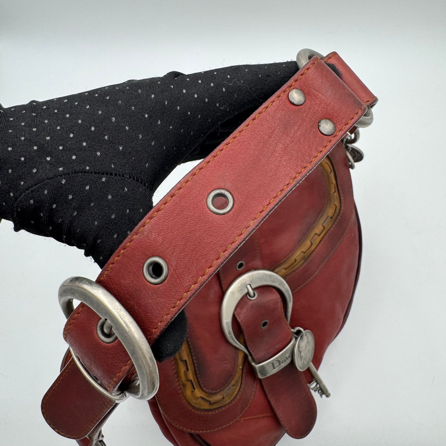 Christian Dior Brick Red Leather Gaucho Double Saddle