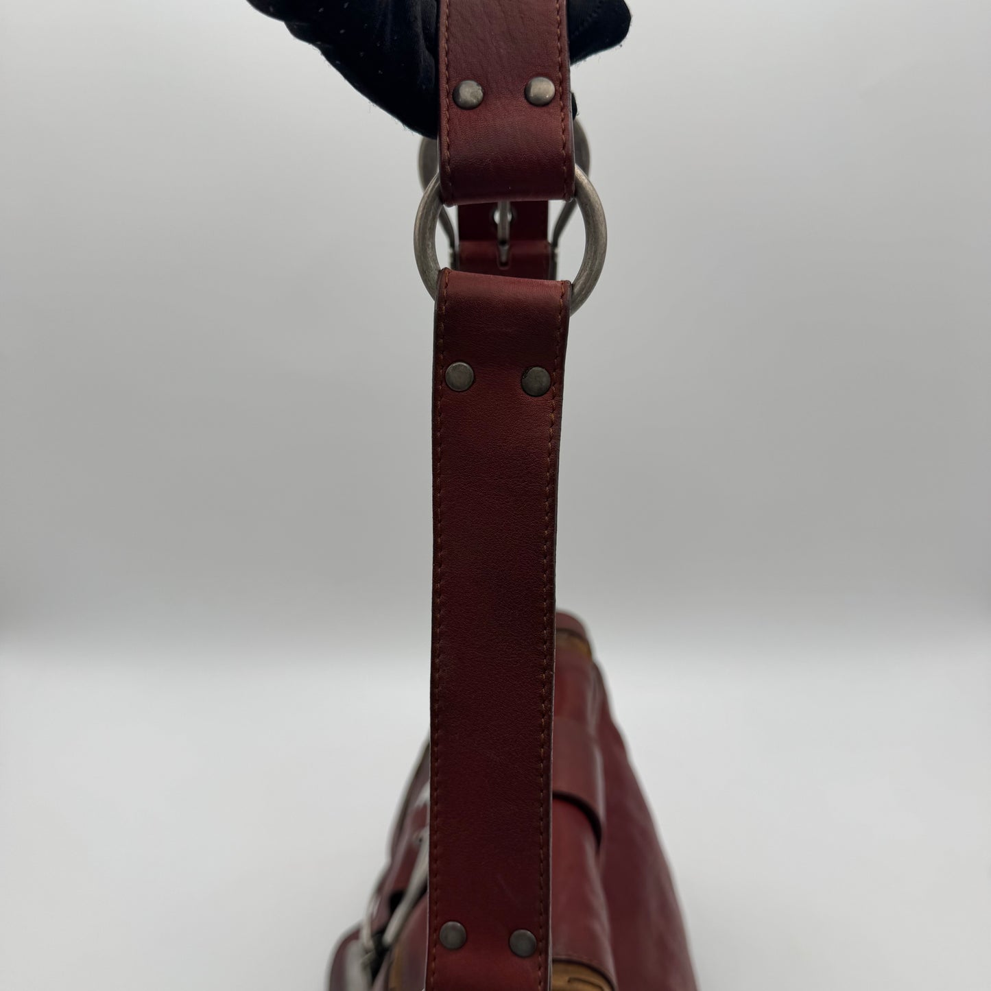 Christian Dior Brick Red Leather Gaucho Double Saddle