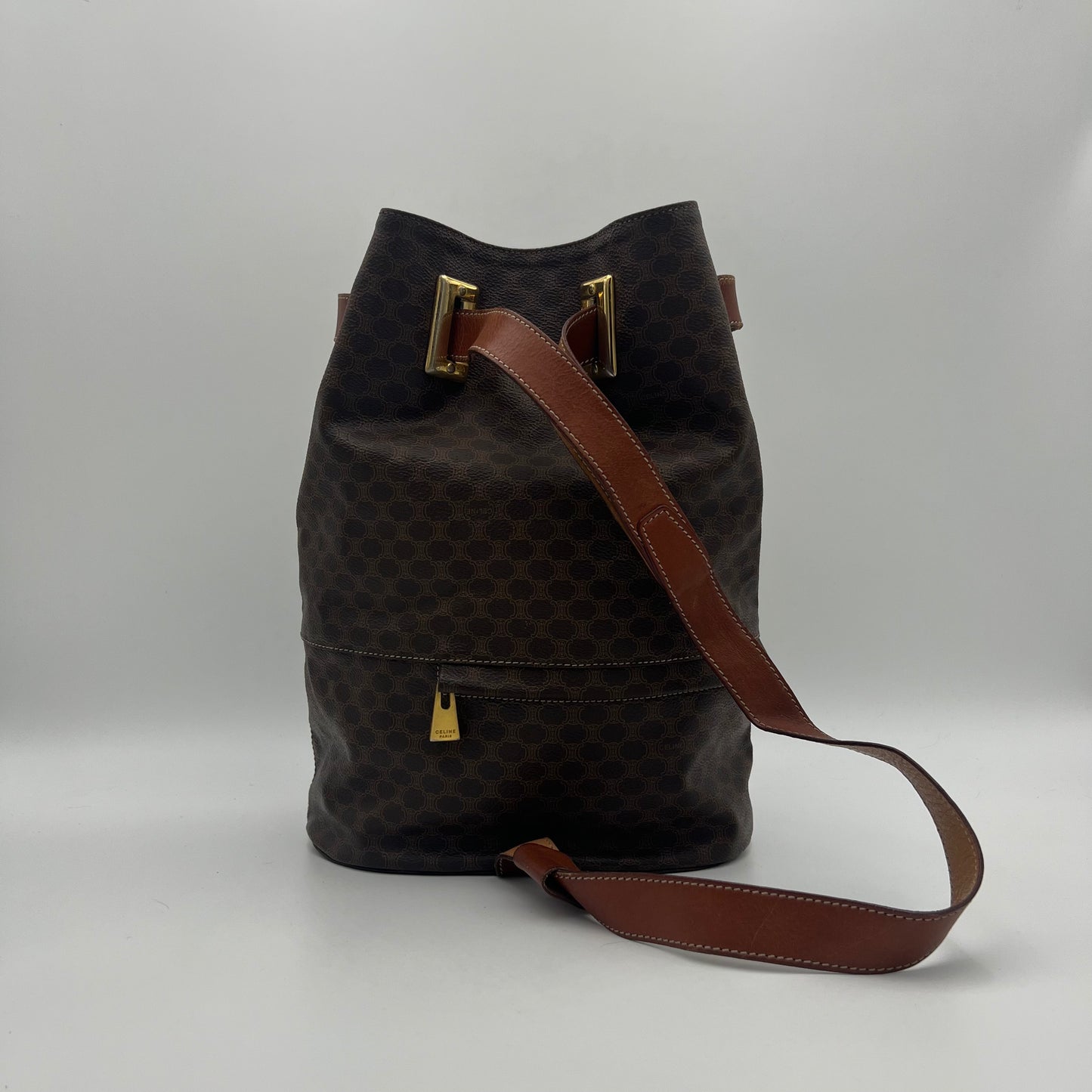Celine Paris Macadam Drawstring Bucket Backpack