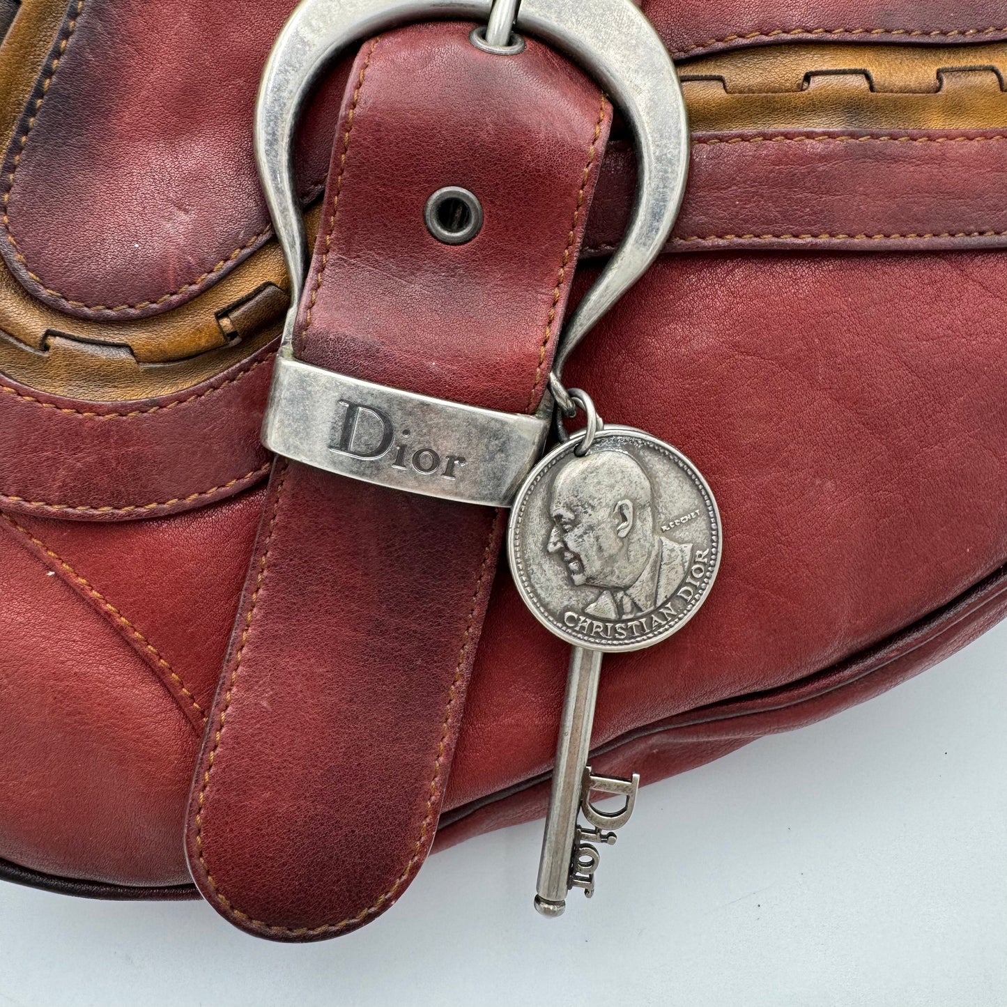 Christian Dior Brick Red Leather Gaucho Double Saddle