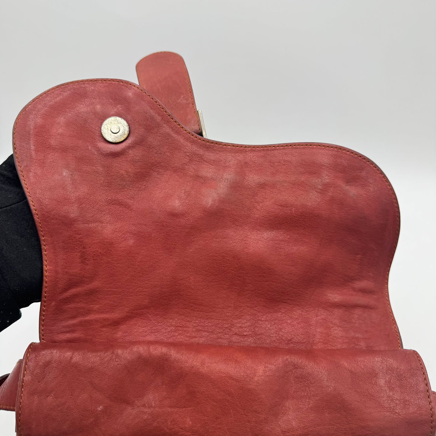 Christian Dior Brick Red Leather Gaucho Double Saddle