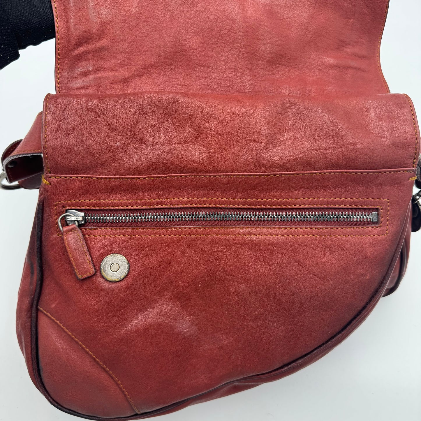 Christian Dior Brick Red Leather Gaucho Double Saddle