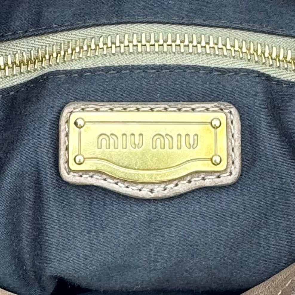Miu Miu Brown Leather Matelasse Coffer Handbag