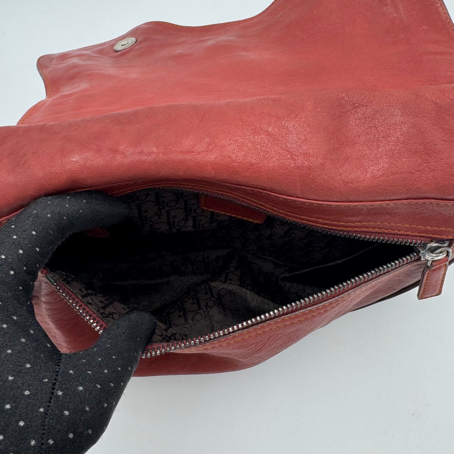 Christian Dior Brick Red Leather Gaucho Double Saddle