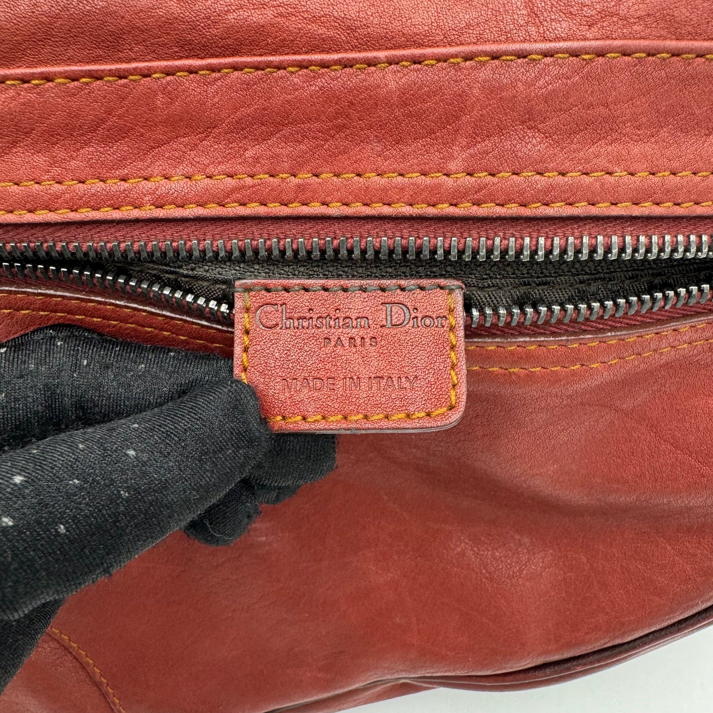 Christian Dior Brick Red Leather Gaucho Double Saddle