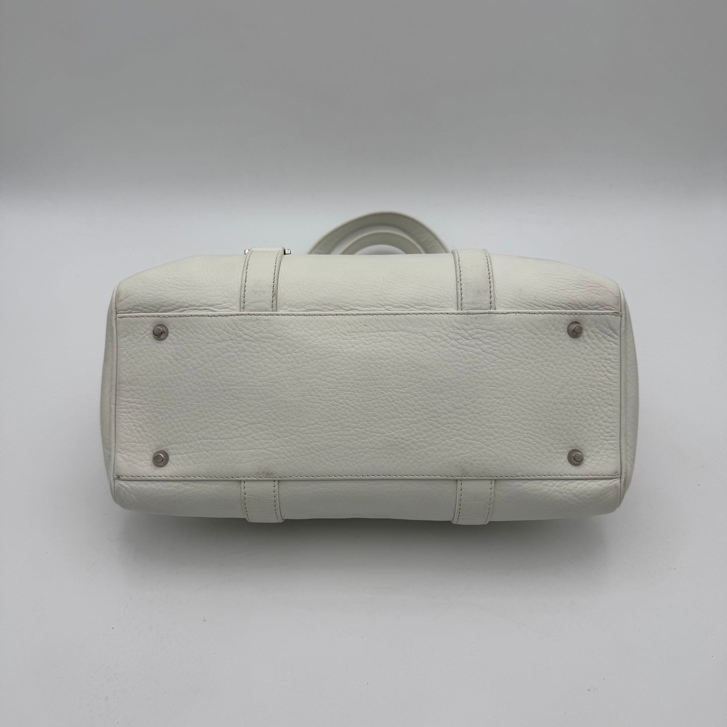 Christian Dior White Leather Spellout D Charm Small Boston Shoulder Bag