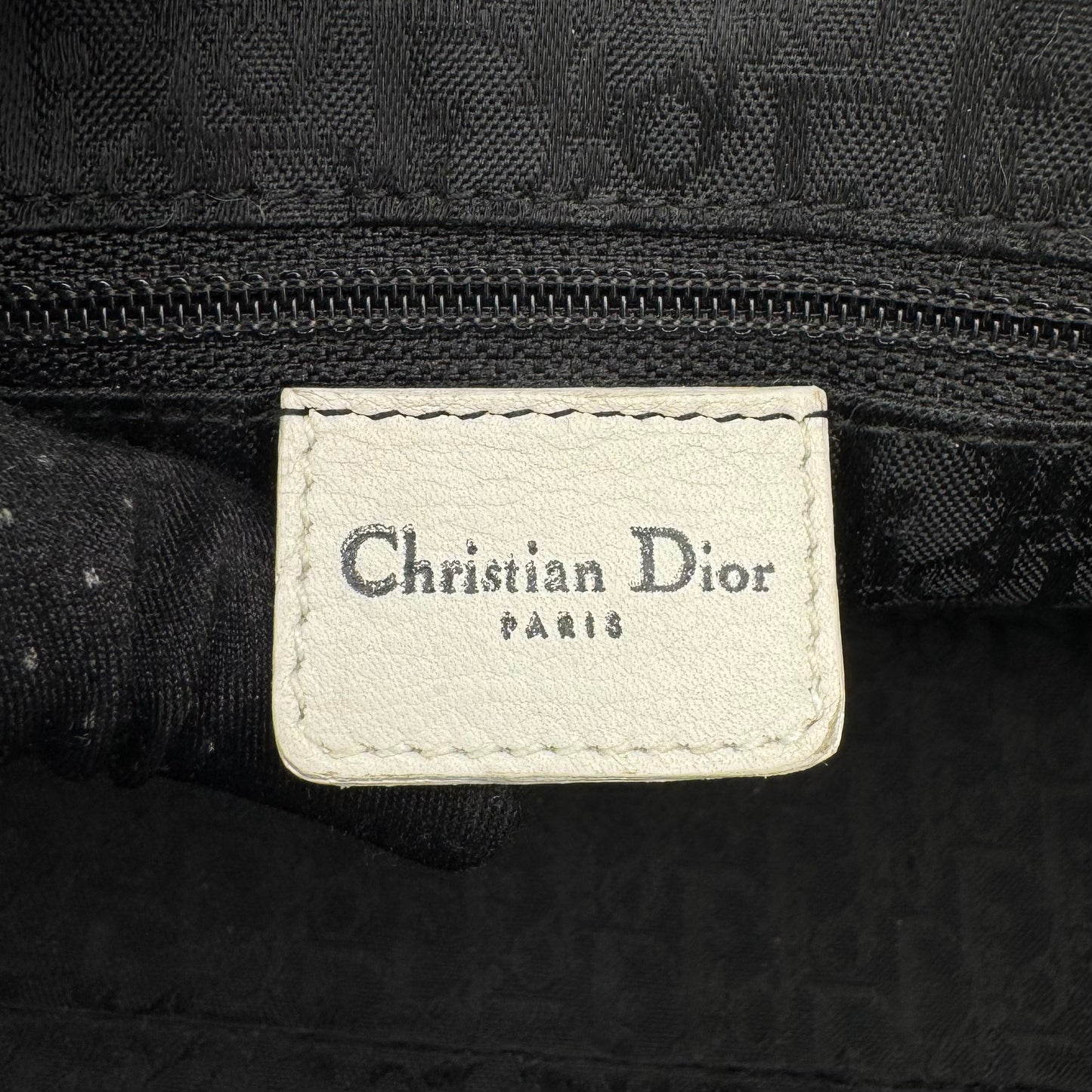 Christian Dior White Leather Spellout D Charm Small Boston Shoulder Bag