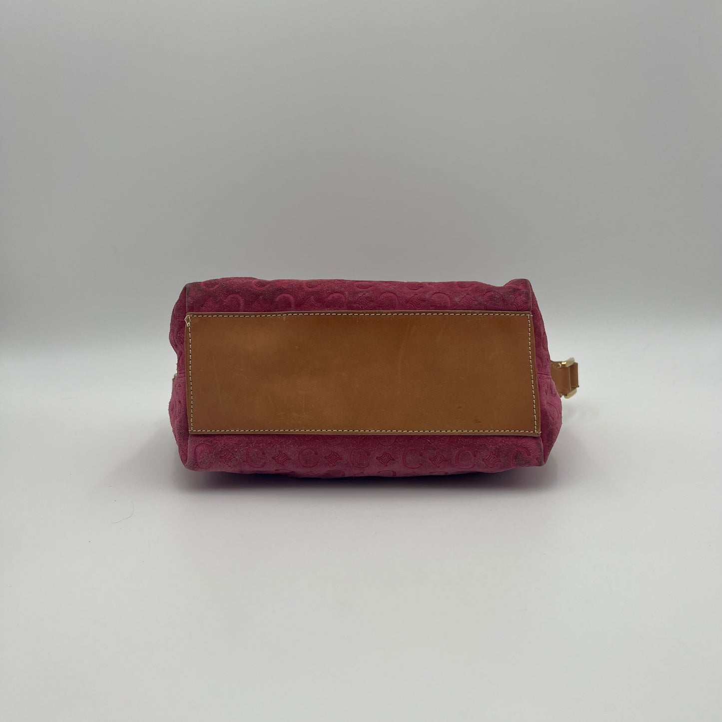 Celine Paris Pink C Triomphe Suede Hobo Shoulder Bag