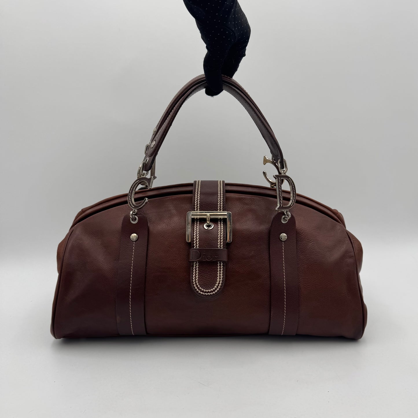 Christian Dior by John Galliano Brown Leather Detective Satchel