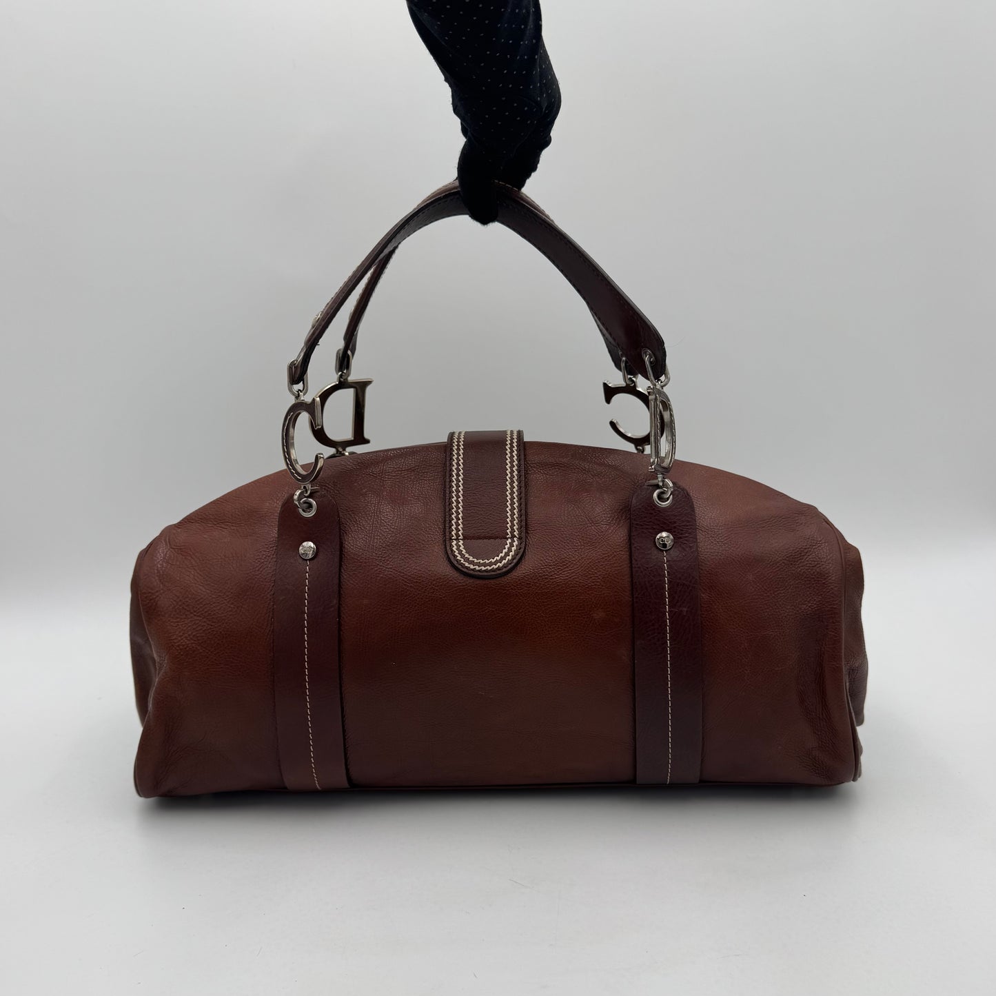 Christian Dior by John Galliano Brown Leather Detective Satchel