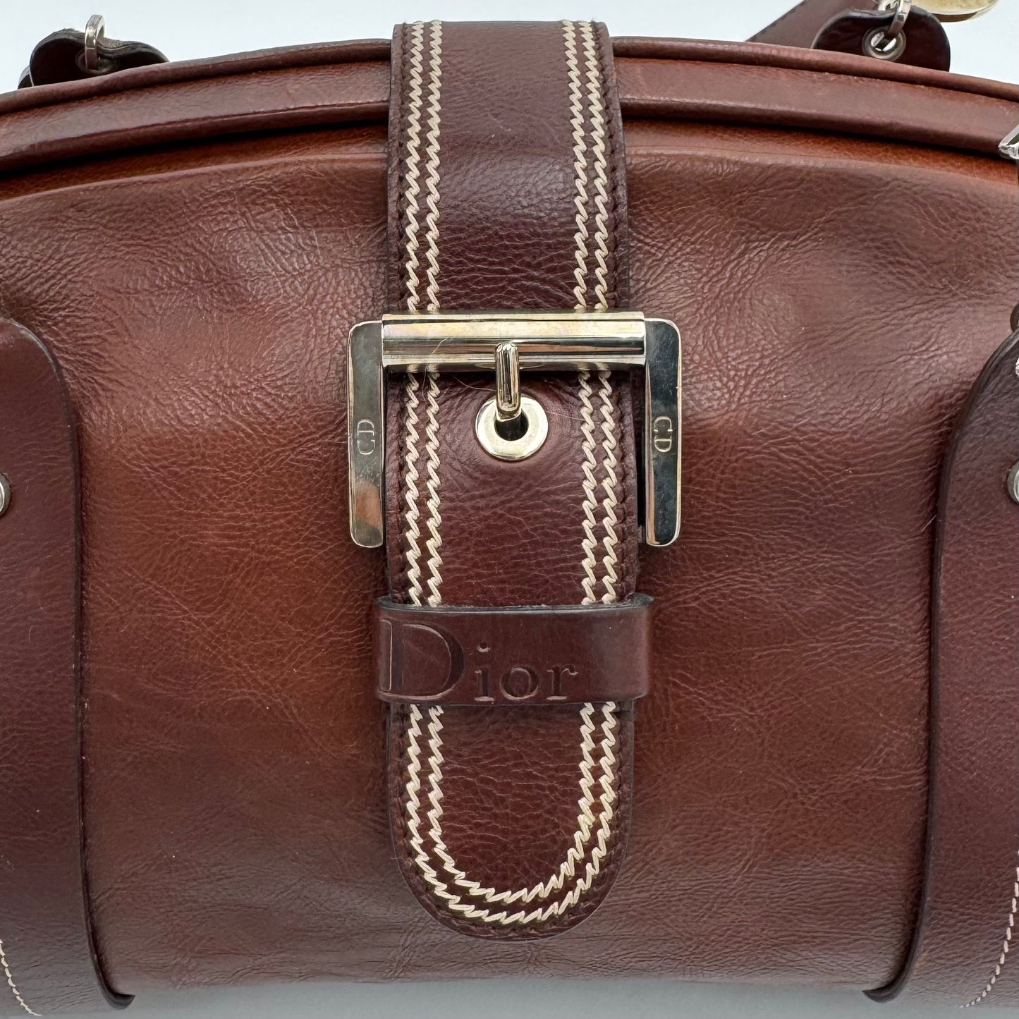 Christian Dior by John Galliano Brown Leather Detective Satchel