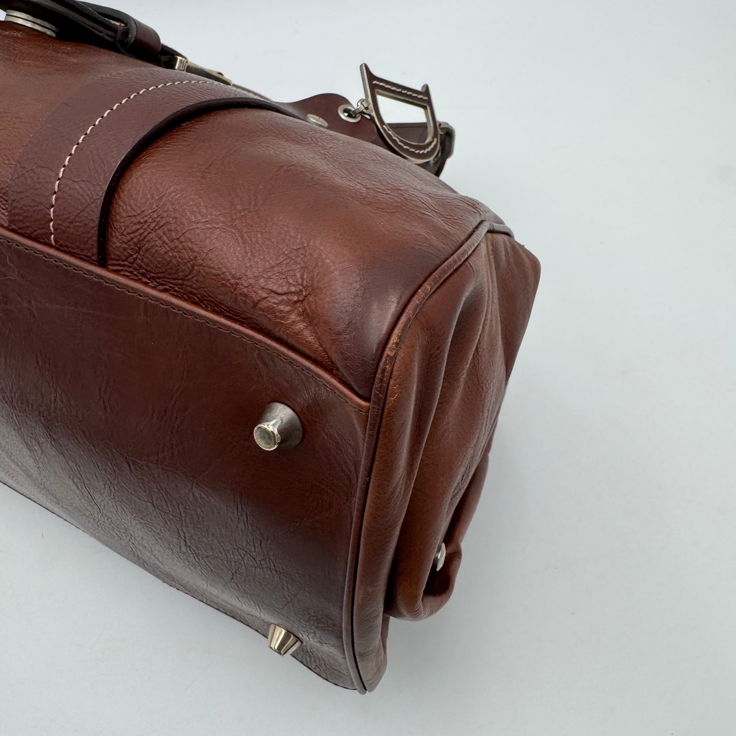 Christian Dior by John Galliano Brown Leather Detective Satchel
