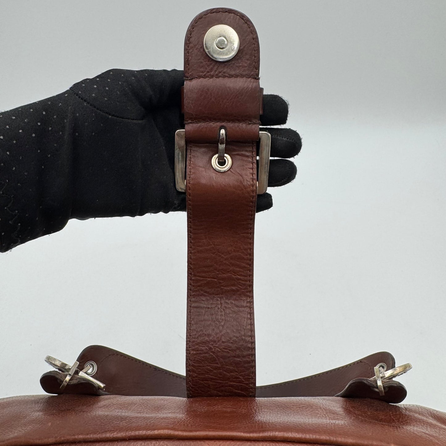 Christian Dior by John Galliano Brown Leather Detective Satchel
