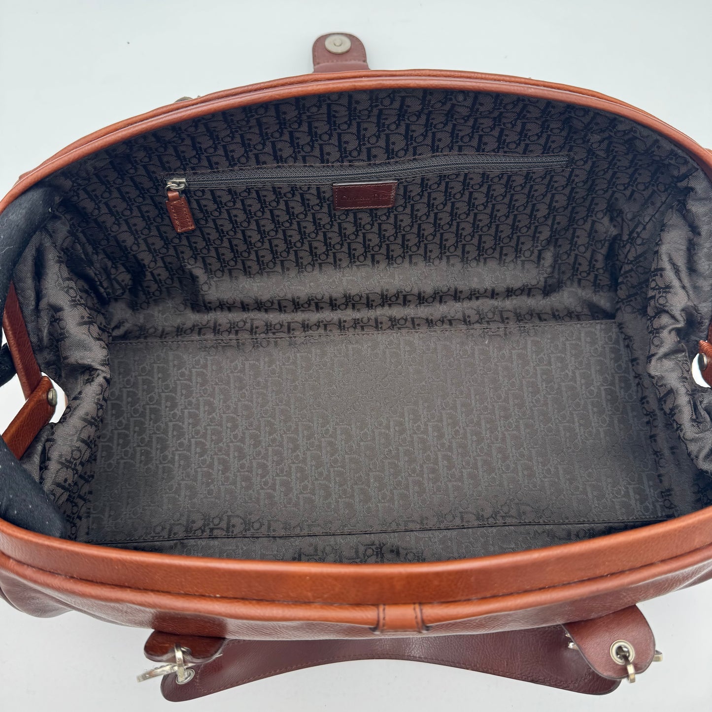 Christian Dior by John Galliano Brown Leather Detective Satchel