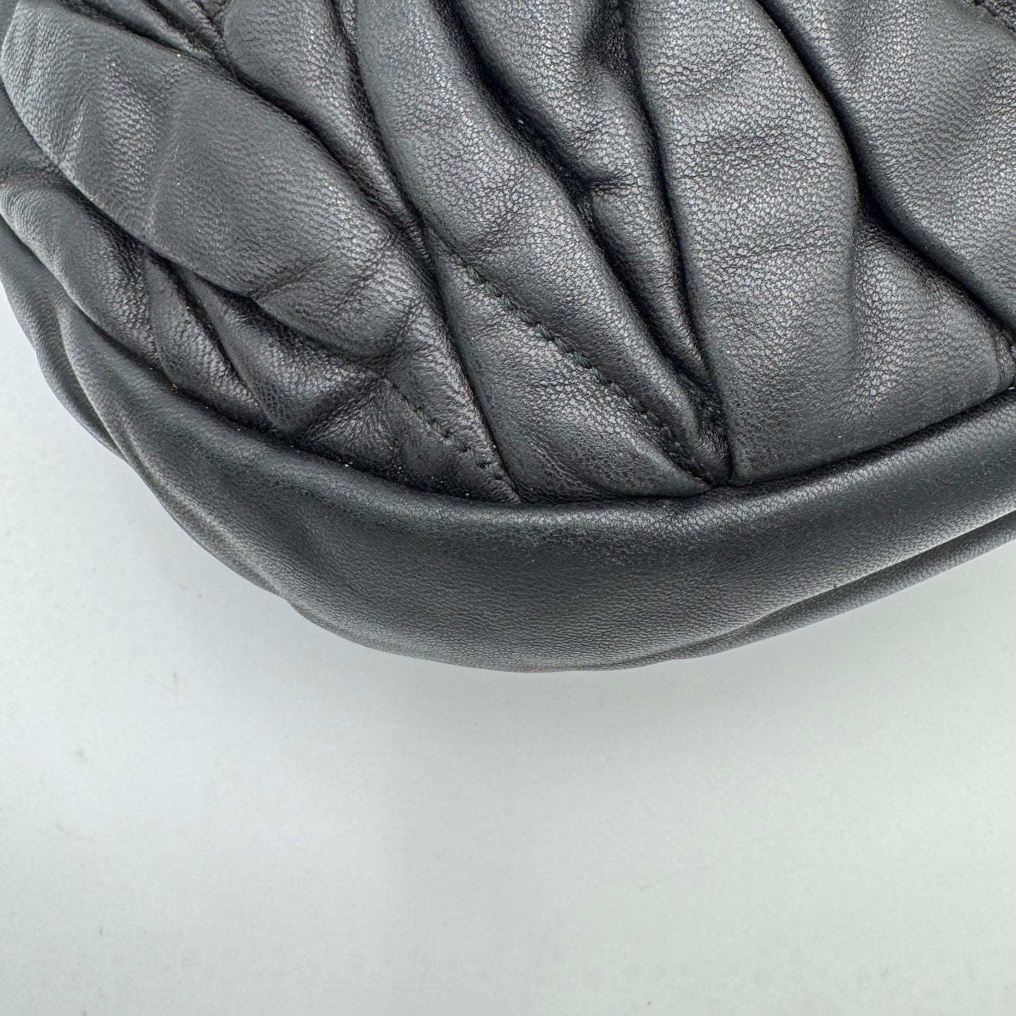 Miu Miu Black Matelasse Leather Braided Handle Large Coffer Handbag GHW