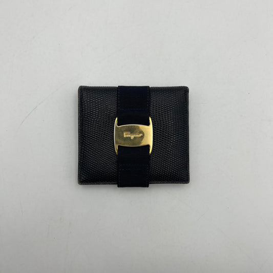 Salvatore Ferragamo Dark Blue Vara Short Bifold Wallet