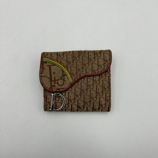 Christian Dior Brown Trotter Rasta Saddle Short Wallet