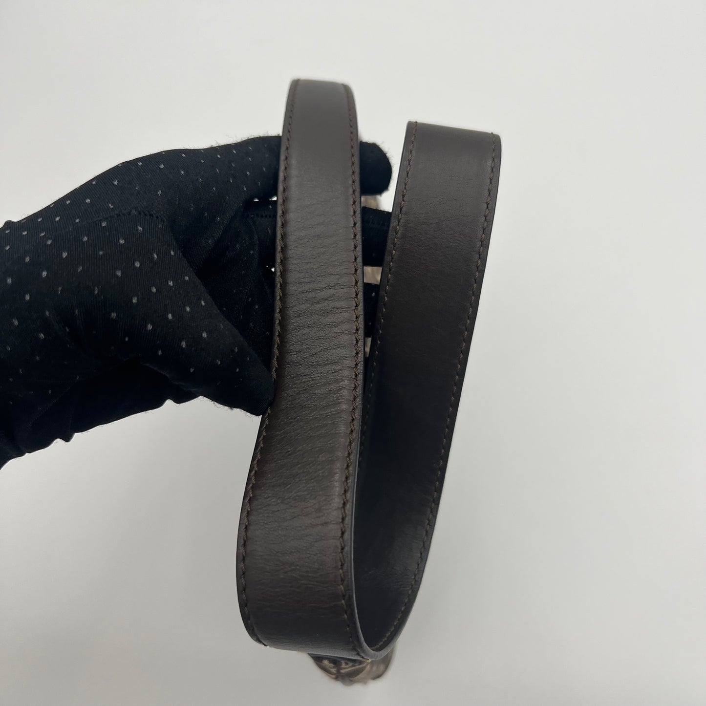 Celine Paris Brown C Triomphe Cloth and Leather Shoulder Bag